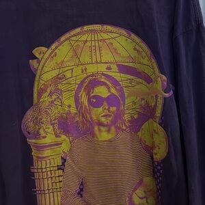 Purple Long Sleeve Shirt with Yellow Graphic
